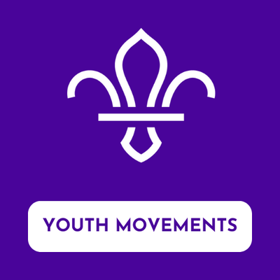 White Scout logo on a purple background with 'YOUTH MOVEMENTS' text.